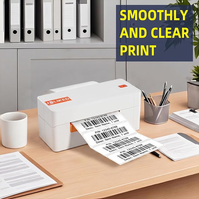 L LIKED 1400 Thermal Labels 4"x1", Permanent Adhesive Shipping Labels | BPA Free, Block Old Information, Perforated Easy-Tear, Compatible with Rollo, Zebra and Other Desktop Printers
