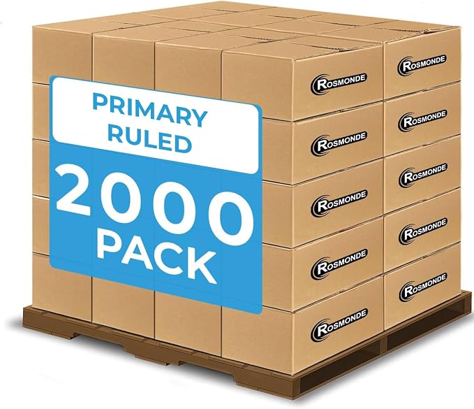 Primary Composition Notebooks Bulk, 2000 Pack, Primary Ruled, K-2 | Full Pallet of Composition Notebooks, 100 Sheets (200 Pages), 9-3/4 x 7-1/2, Bulk Notebooks for Grades K-2, 4-7 Days Transit