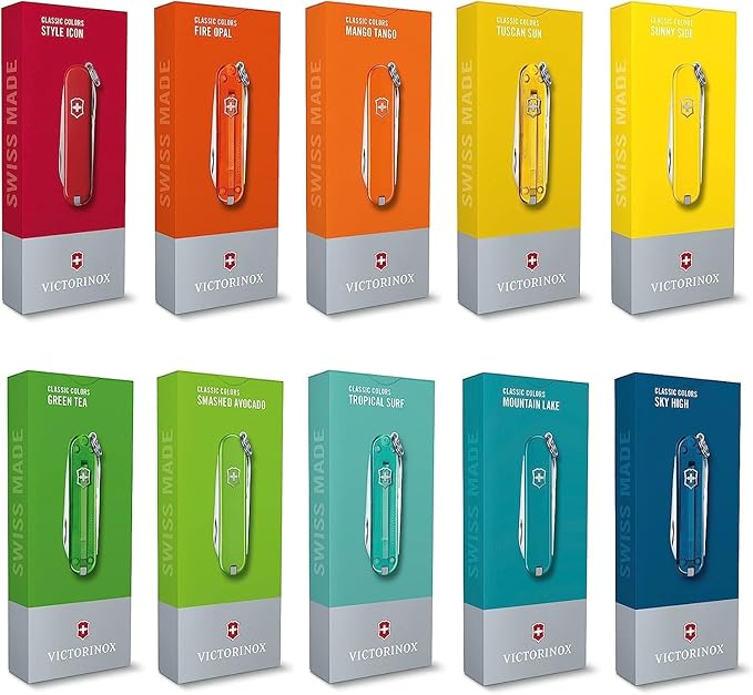 Victorinox Classic SD Swiss Army Knife, Compact, 7 Functions, Swiss Made Pocket Knife with Small Blade, Screwdriver and Key Ring - Cherry Blossom (Pink)
