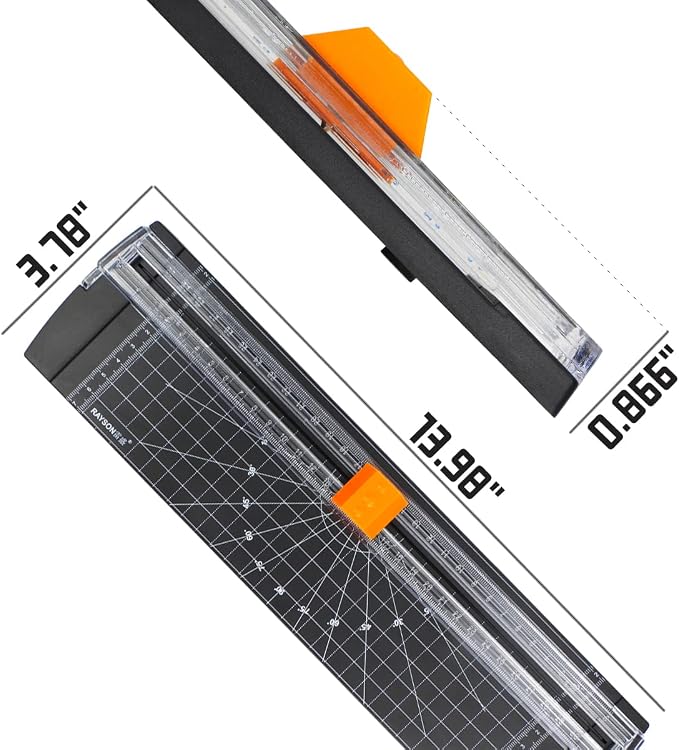 Rayson RC4000BK Paper Cutter Trimmer, A4 Size (12 inch) Paper Cutter for Cutting Coupon, Craft Paper or Photos (Black)