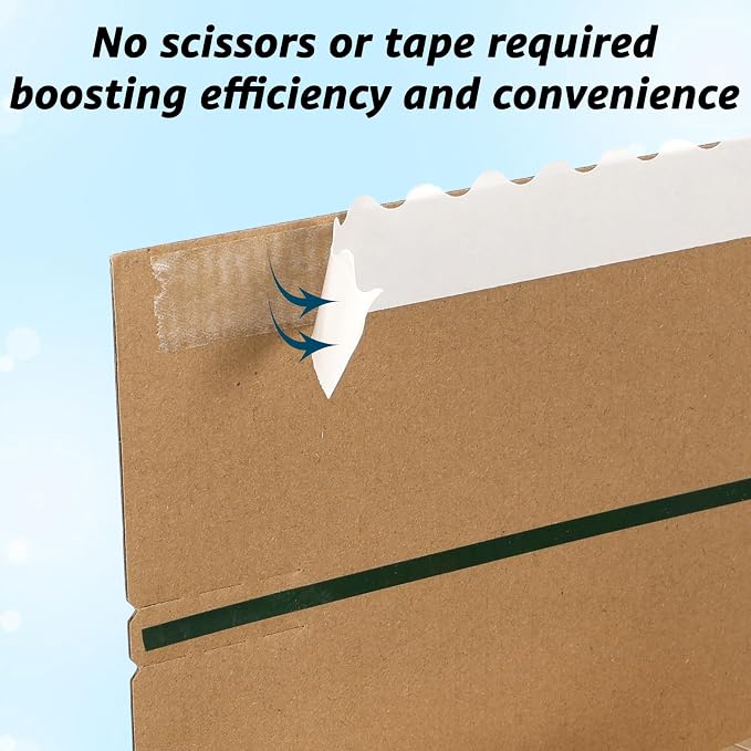 EdenseeLake 8x6x4 inches Self-Sealing Shipping Boxes, Corrugated Cardboard with Easy Open Pull-Tab for Packing, Moving, Mailing, 25 Packs