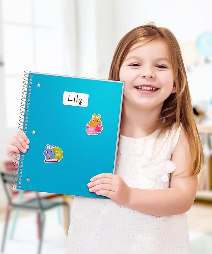 Dunwell 1 Subject Spiral Notebook, Blue Plastic Cover, 100 Sheets (200 Pages) 8x10.5 Paper, Wide Ruled Composition Notebooks with Poly Pocket Dividers, 3-Hole Punch Perforated Pages | 100 Sheets (200 Pages), Wide Ruled Paper, Poly Pocket Dividers, 3-Ho...