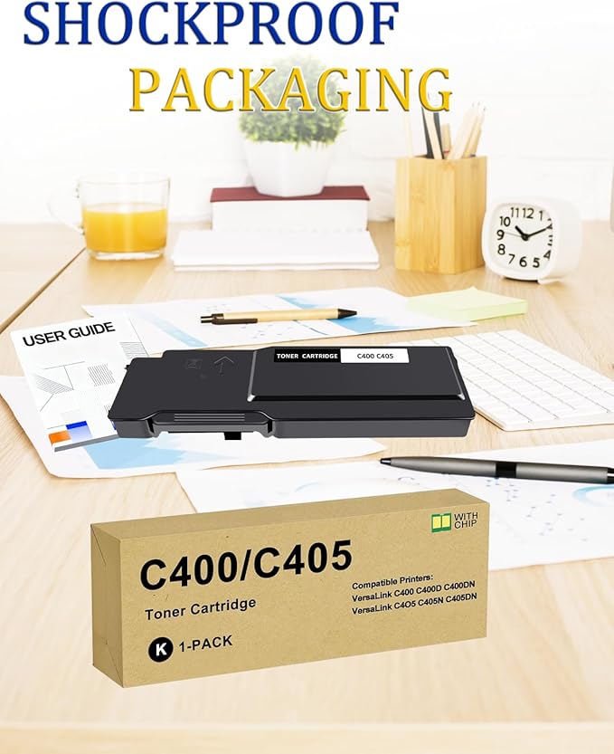 greencycle VersaLink C400/C405 Extra High-Yield Toner Cartridge (10,500 Pages) 106R03524 106R03525 106R03526 106R03527 Replacement for Xerox Versalink C400 C405 C400D C405N C400DN C405DN(1 Pack,Black)