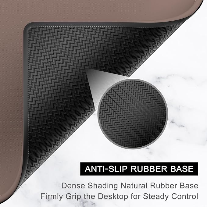 Hsurbtra Mouse Pad, Premium-Textured Square Mousepad 10.2 x 8.3 Inch, Stitched Edge Anti-Slip Waterproof Rubber Pretty Cute Computer Mat for Office Gaming Laptop Women Kids Dark Brown