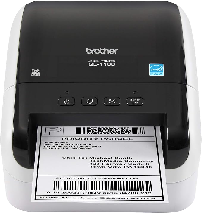 Brother Printer Fast, Compatible Label Printer (RQL1100 Renewed), Black, 4"