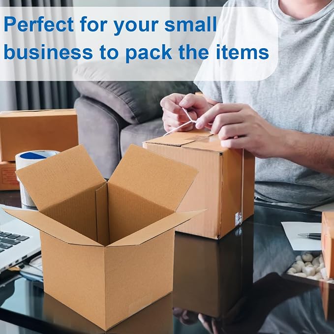 Peohud 5x5x5 Inches Shipping Boxes, 30 Pack Corrugated Cardboard Box, Small Cube Mailing Boxes for Packing, Moving, Shipping, Storage, Small Business