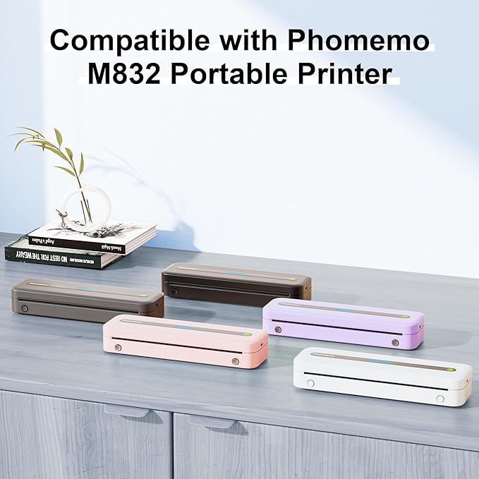 2 Rolls Phomemo Thermal Paper 8.5’’ x 11’’ US Letter Size, Advance Thermal Printing, Roll Paper Compatible with M832 M833 M834 M835 M836 A285M A282M A281M Portable Printer