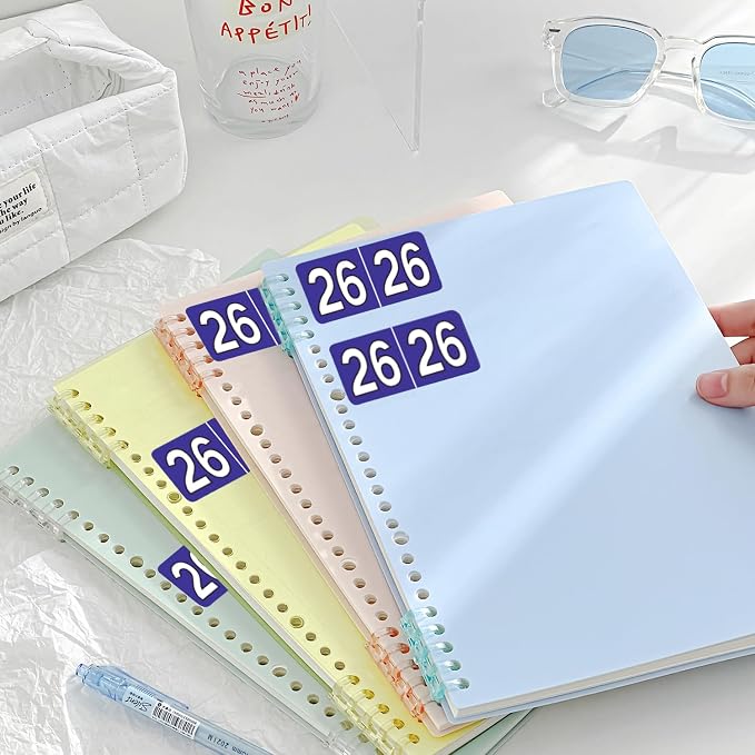 500 Pieces 2026 Year Stickers File Folder Year Labels Rectangle Coded Colored Year Stickers Self Adhesive Year Labels Tab File Folders Office Supplies, 1 Roll, 3/4" x 1-1/2"(Purple)