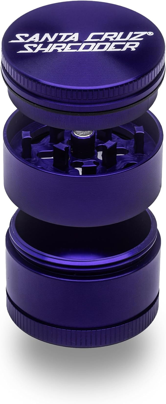 Santa Cruz Shredder Metal Herb Grinder Knurled Top for Stronger Grip 3 Piece Small 1.7" (Purple)