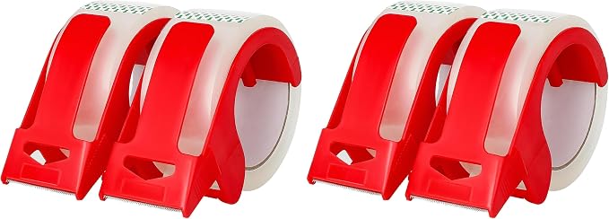 4-Pack Clear Packing Tape with Dispenser-2.7mil x 1.88" x 55Y Heavy Duty Packing Tape for Moving Boxes-Moving Tape Strong Adhesive Packaging Tape.