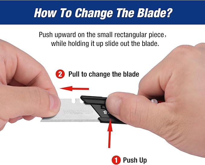 WORKPRO EDC Folding Utility Knife, Mini Box Cutter with Quick Open Axis Lock, Quick Change Blade Razor Knife, Foldable Small Pocket Knife with Belt Clip
