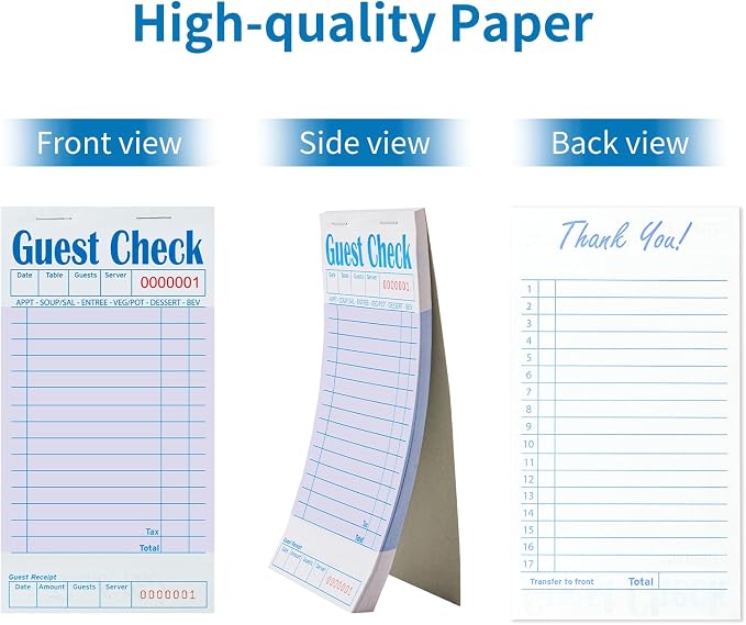 ZPARIK 48 Pack Guest Checks Books for Servers Server Note Pads, Purple | 48 Pack Guest Checks with 50 Sheets Per Book, Multiple Colors, Waitress Notepad for Restaurants, Perfect for Servers