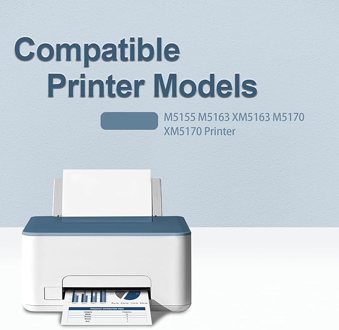 24B6015 Toner Cartridge Black Compatible with Lexmark 24B6015 Toner M5155 M5163 XM5163 M5170 XM5170 Printer (1Pack,with Chip)
