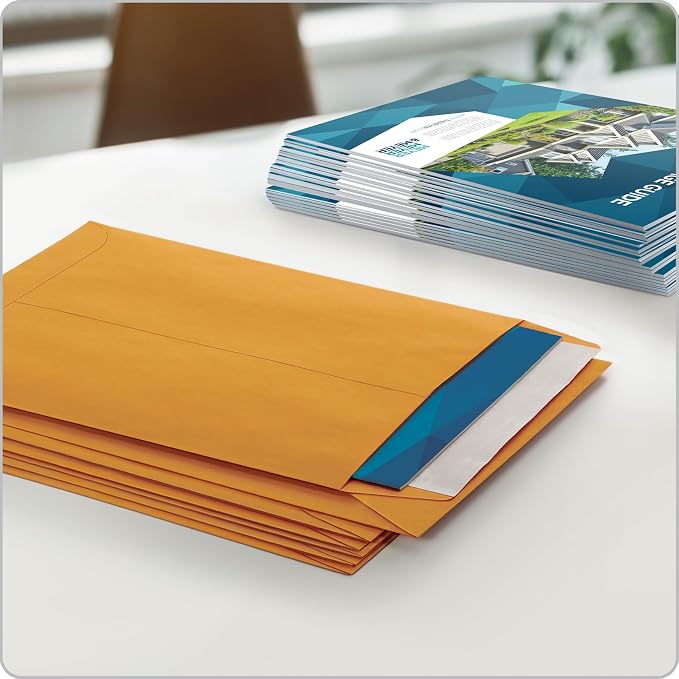 Columbian 6 x 9 Catalog Envelopes with Self Seal Closure, 28 lb Brown Kraft, for Mailing Small Paper, Photos & Greeting Cards, 30 Per Pack (COLO403)