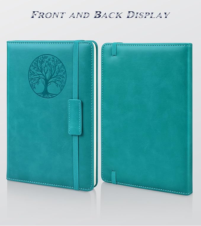 Blank Journal Notebook for Women Men, Hardcover Leather Sketchbook 5.7"×8.3", 140 Pages Unlined Sketch book for Drawing, Writing, Travel, School & Work, Journaling Notebooks (Blue)