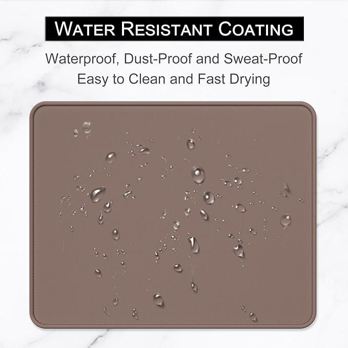 Hsurbtra Mouse Pad, Premium-Textured Square Mousepad 10.2 x 8.3 Inch, Stitched Edge Anti-Slip Waterproof Rubber Pretty Cute Computer Mat for Office Gaming Laptop Women Kids Dark Brown