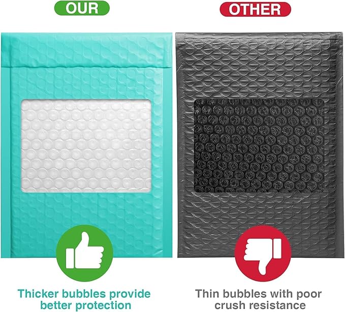 Metronic 3000 Pack Bubble Mailers 6x10 Inch Teal Bubble Mailer Usable Size 6x9'' Waterproof Padded Envelopes for Packaging, Shipping, Mailing, Small Business Supplies