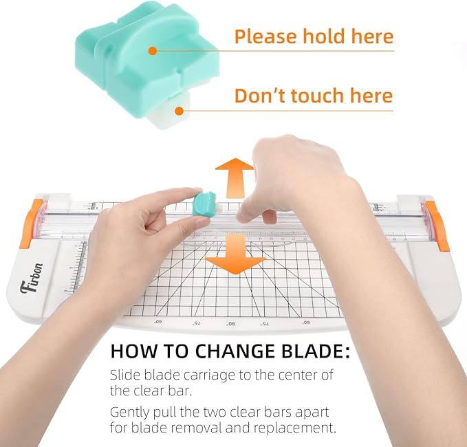 Firbon 5 Pieces Green Replacement Blade with Automatic Security Safeguard Design for Paper Cutter Trimmers