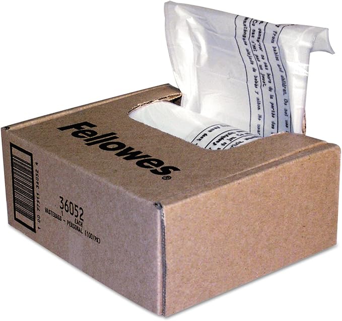 Fellowes Powershred Shredder Bags for All Personal Models, 100 Bags & Ties (36052)