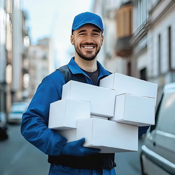 40 Pack 8x6x6 Inches Small Shipping Boxes, White Corrugated Cardboard Box for Packaging Small Business, Mailing and Moving