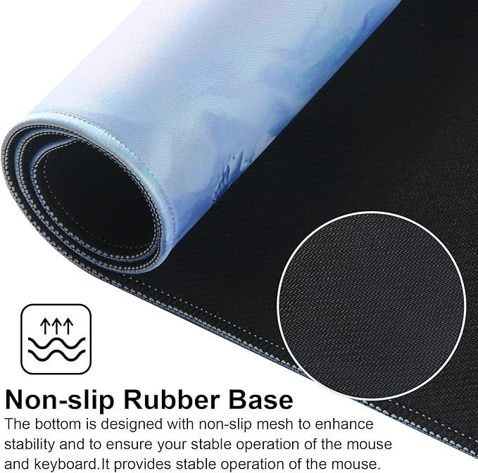 Gaming Mouse Pad,Large Mouse Pad Size 31.5x11.8Thickness 0.12inches,Premium-Textured Non-Slip & Waterproof Computer Mousepad with Stitched Edges for Gaming,Office & Home80x30Girldragon006