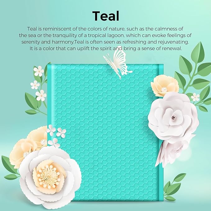 Metronic Bubble Mailers 8.5x12 500 Pack Teal Usable Size 8.5x11 Waterproof Thick Padded Envelopes Mailing Bubble Padded for Packaging, Makeup, Mailing, Shipping, Small Items Supplies