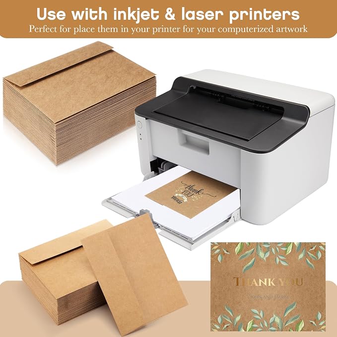 Fainne 1000 Pack Kraft Envelopes for Invitation, 120 GSM,A2, 4.375 X 5.75 in