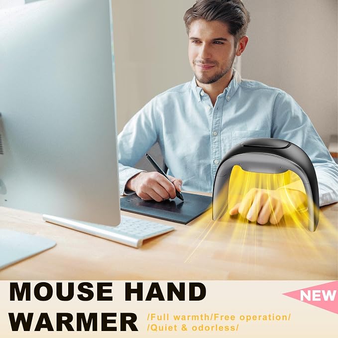 Desk Mouse Pad Hand Warmer Super Quiet 110v 100w - Black | 3 Heating Modes Personal Desk Heater Energy Efficient Ceramic Office with Thermostat Low Wattage