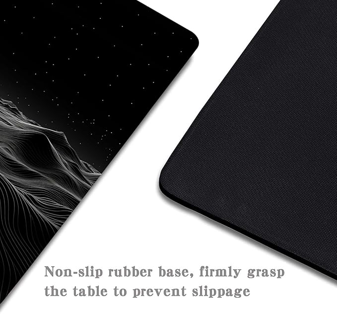 Black 3D Topographic Contour Unique Design Mouse Pad,Gaming Mouse Pads for Desk, Keyboard Mouse Mat Mousepad with Non-Slip Base for Home Office Work Laptop Wireless Mouse Computer Desk Accessories