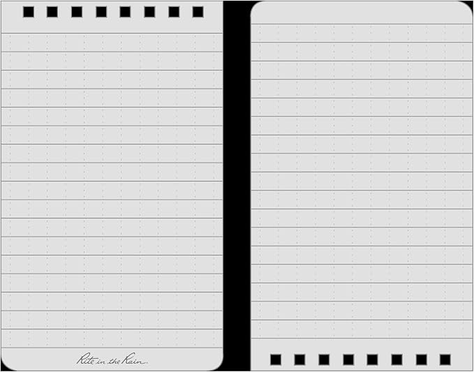 Rite in the Rain Weatherproof Top Spiral Notebook, 3" x 5", Orange Cover, Universal Pattern, 6 Pack (No. OR35L6)