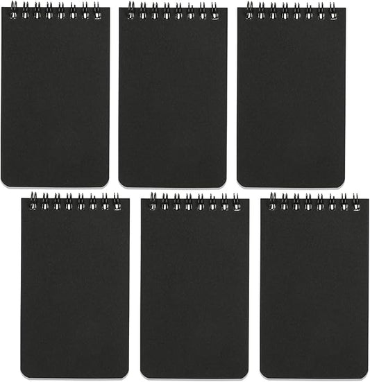QiCheng Pocket Notebook Small Notepad Pocket Notepad Small Spiral Notebooks 3X5Inches (6-black)