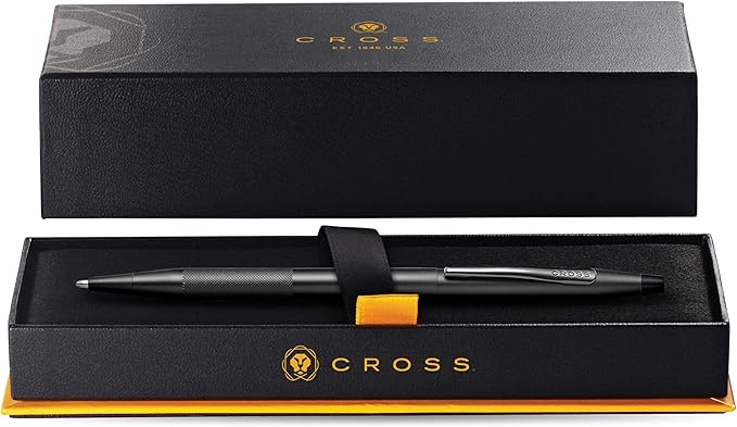 Cross Classic Century Black PVD Micro-knurl Ballpoint Pen - Refillable Pen for Effortless Writing - Black Ink - Durable Construction - Premier Distinctive Look - Gift-Ready