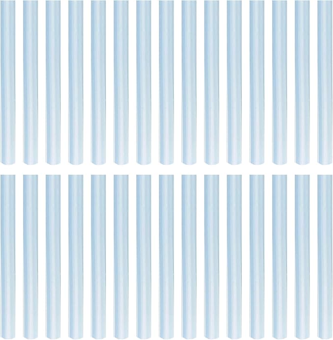 30 Pack Mini Size Hot Glue Sticks, Hot Glue Gun Bulk Sticks,Length 100mm / 4", Diameter 7mm / 0.27"/ 0.28 Inch for Kids and Adults DIY Craft, Repairing, Decoration,White Clear 0.7cm x 10cm