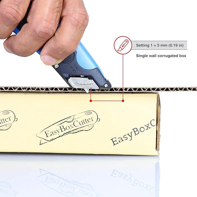 EasyCut 1000 Safe Retractable Box Cutting Utility Knife, Blue, 09780