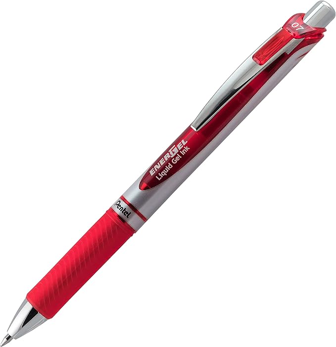 Pentel EnerGel RTX Gel Ink Pens, 0.7 Millimeter Metal Tip, Black/Red/Blue Ink, 3 Packs (BL77BP3M), Assorted