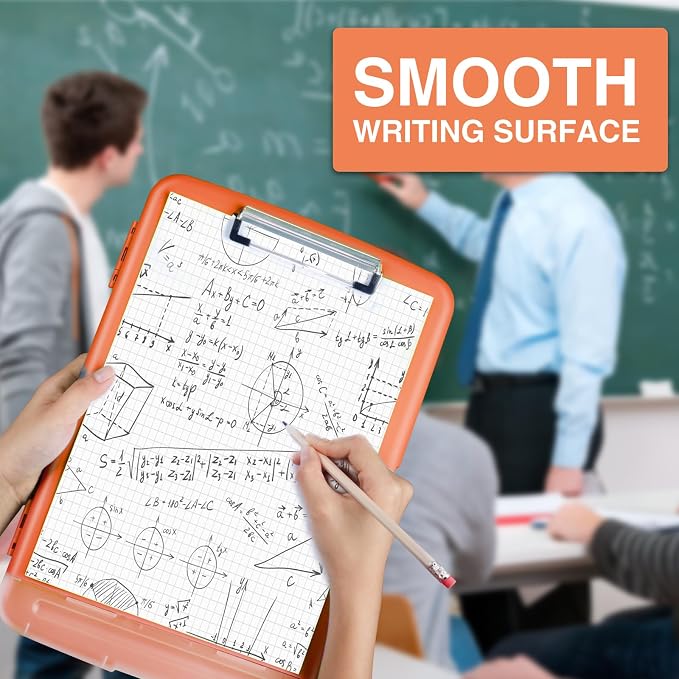 Sooez Clipboard with Storage, Clip Board 8.5 x 11 with Pen Holder, Plastic Organization Case Box for Letter Legal A4 Size Paper, Low Profile Clip, Nurses Teachers Must Haves, School & Office Supplies