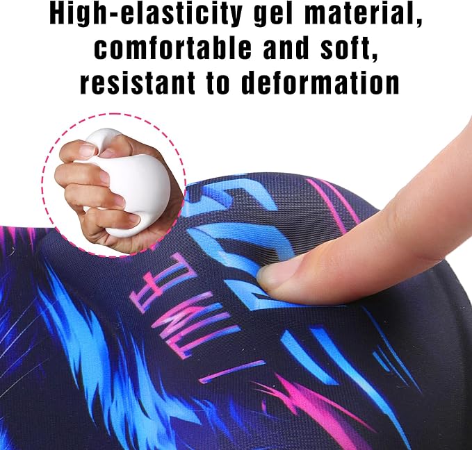 Ergonomic Mouse Pad with Wrist Rest - Gel Wrist Support Mousepad with Non-Slip PU Base for Computer, Laptop, Office & Home