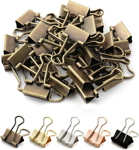 Mr. Pen- Small Binder Clips, 50 pcs, 0.75", Small Size, Bronze Metal Binder Paper Clips, Paper Clamps for Office Supplies, Home, School, Business, Document Organizing