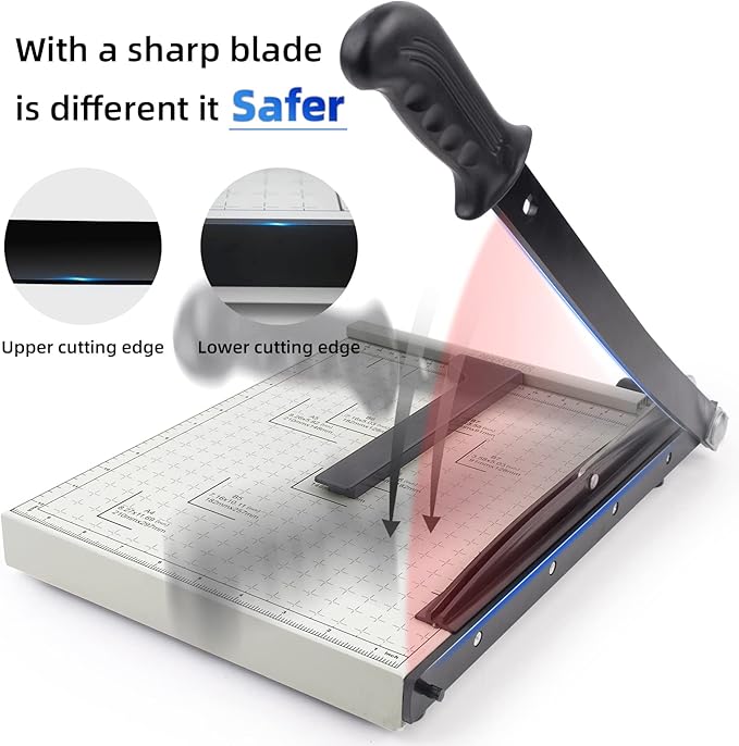 ZEQUAN 13 Inch Heavy Duty A4 Paper Cutter, Metal Base Guillotine Paper Trimmer, 10 Sheet Capacity Stack Paper Slicer for Office Home School