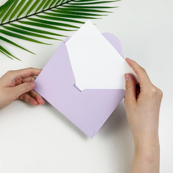 50 PCS Purple Colorful A4 Envelopes,4x6 Envelopes for Invitations | 4x6 Envelopes for Greeting Cards, Great for Invitations, Wedding Invitation, Birthday, Baby Shower, Graduation