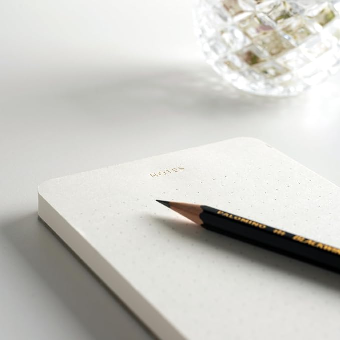 Elegant Desk Notepads for Professionals, Executive's Memo Pads, Minimalist, Gold Foiled, Dotted Layout, 3 Pack, 225 Sheets Total (75 Each), 6.3" x 3.9”, 95 GSM, Eco-friendly, FSC™ Certified Small Notepad