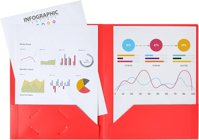 Mr. Pen- Plastic Folders with Pockets, 5 pcs | Aesthetic File Folder with Business Card Slot, 2-Pocket Folder, Back to School, Office, Filing Supplies