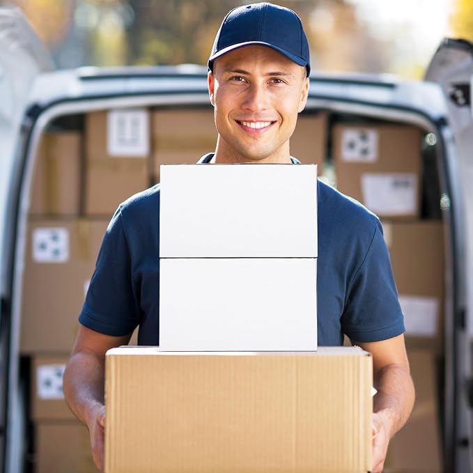 Eupako 8x8x4-Small-Shipping-Boxes-30-Pack-White-Corrugated-Box-Mailers, Cardboard Boxes for Packaging Small Business, Mailing