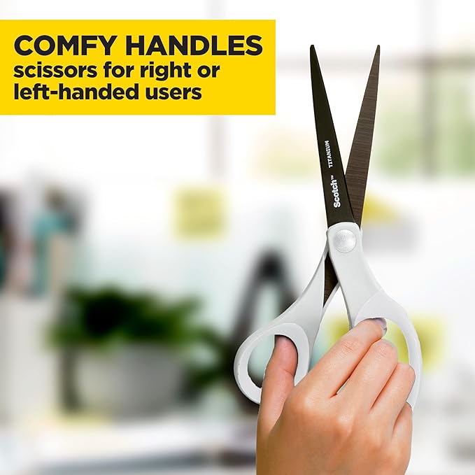 Scotch Brand Precision Ultra Edge Scissors, Left- or Right-Handed, 8 Inch, 6-Pack