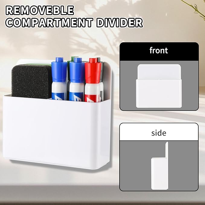 Camelmother 2Magnetic Marker Holder For Whiteboard Dry Erase Marker Holder For Office Refrigerator Fridge Classroom Must (White)