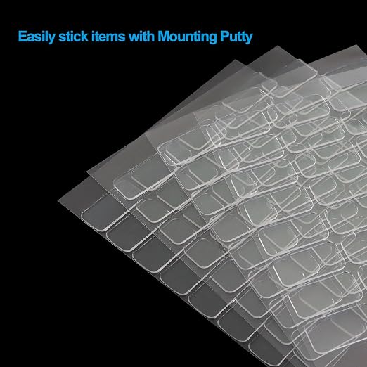 Removable Mounting Putty, 160 Pcs, 20x10mm | Clear Sticky Tack, Double-Sided Adhesive, No Trace for Poster, Museum, Wall Hanging, Craft & Home Office Decor