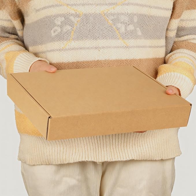 PHAREGE 20 Pack 12x9x2 inch Cardboard Shipping Boxes, Brown Mailing Box | Tuck Top, Quick Fold, Easy Assemble, Shape Well, Single Corrugated, DIY Cardboard, Shirt, Scarf, Book, Business Packaging
