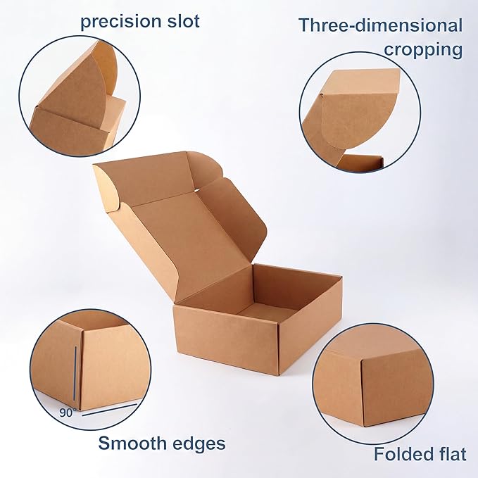 PHAREGE 13x10x4 Inch Shipping Boxes 15 Pack Brown, Tab Lock Tuck Top Mailer Boxes for Packaging Small Business, Cardboard Gift Boxes for Wrapping Mailing Present