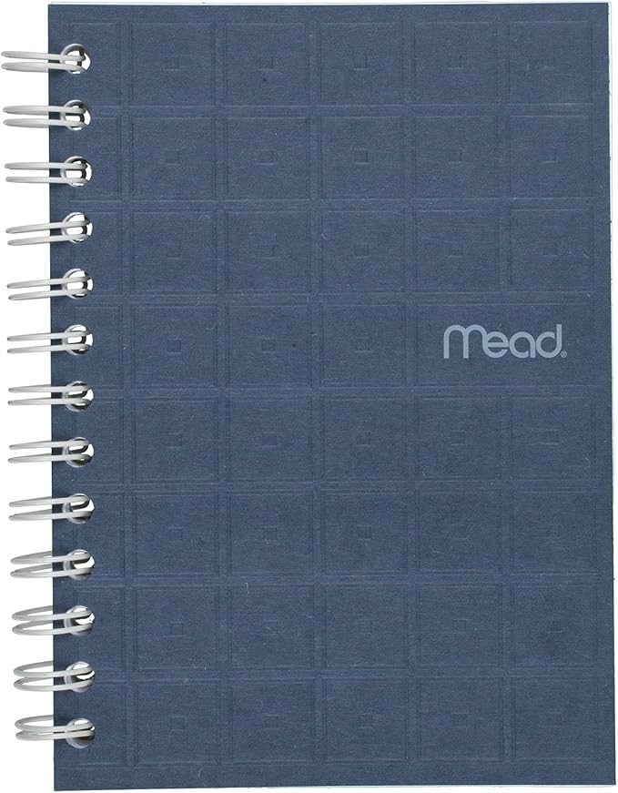 Mead Spiral Notebook, College Ruled Paper, 80 Sheets, 7" x 5", Recycled, Assorted Colors, Color Selected For You, 1 Count (45186)