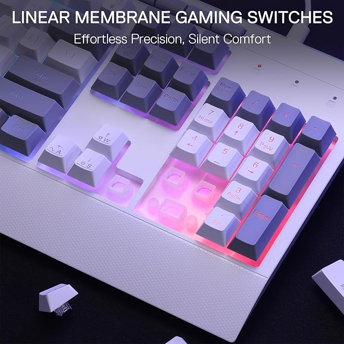 Redragon S151 Gaming Keyboard & Mouse Combo, 104 Keys K525 Wired RGB Membrane Keyboard and 10000 DPI Wired M616 Gaming Mouse Bundle